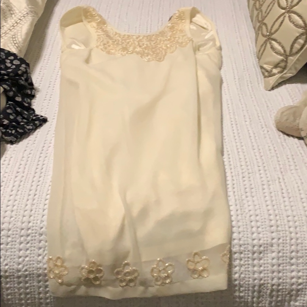 Beaded cream shift dress barely worn